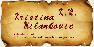 Kristina Milanković vizit kartica